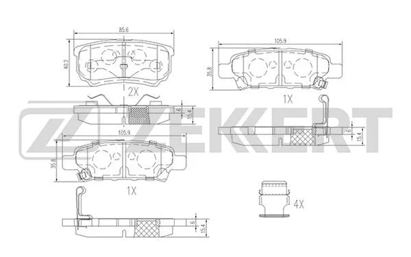 Brake Pad Set, disc brake (BS-1358)