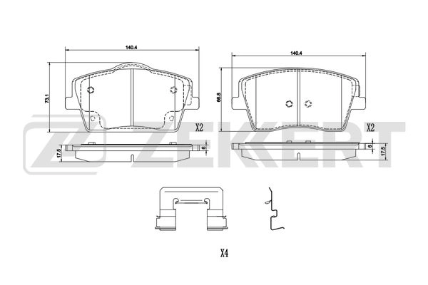 Brake Pad Set, disc brake (BS-1310)
