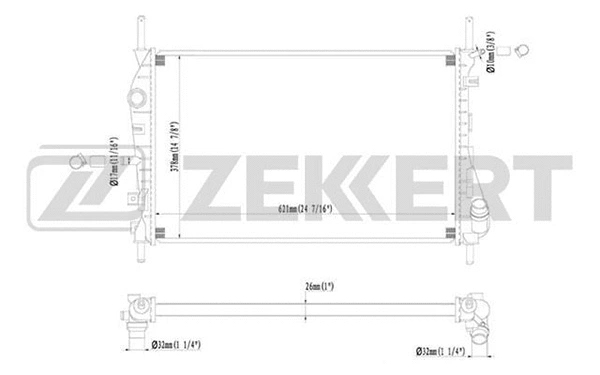 Radiator, engine cooling (MK-1216)
