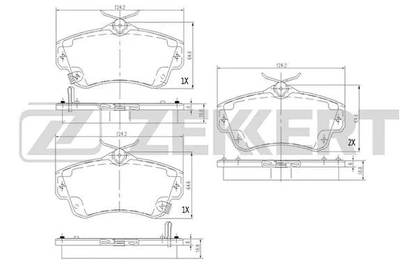 Brake Pad Set, disc brake (BS-1279)