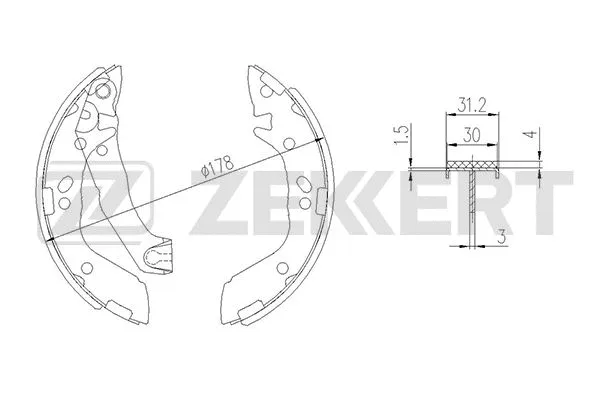 Brake Shoe Set (BK-4156)
