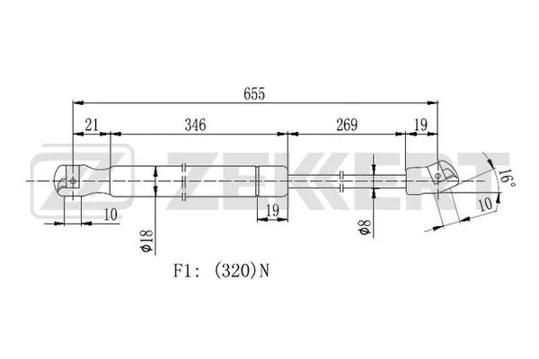 Gas Spring, bonnet (GF-2404)