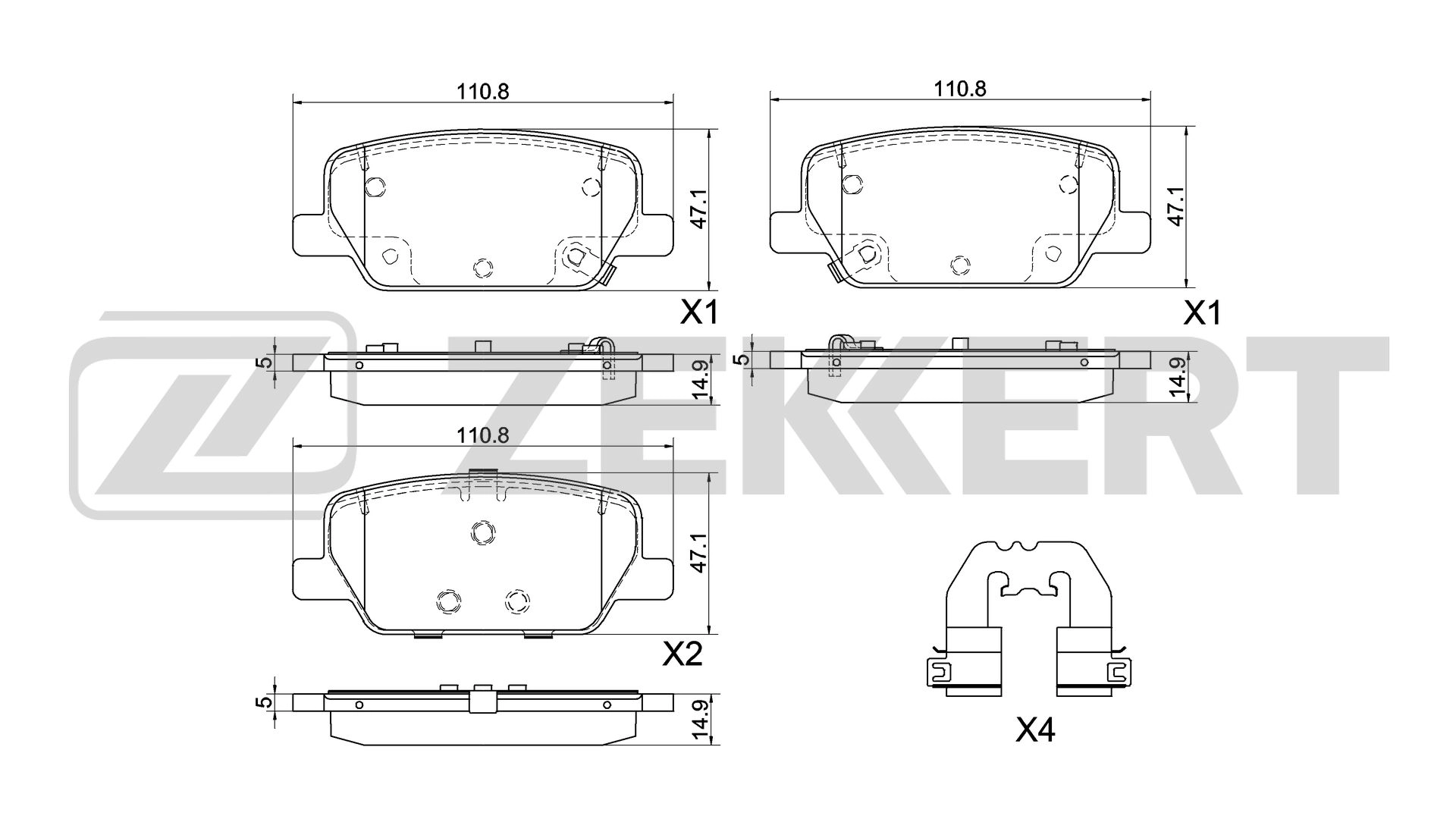 Brake Pad Set, disc brake (BS-1066)