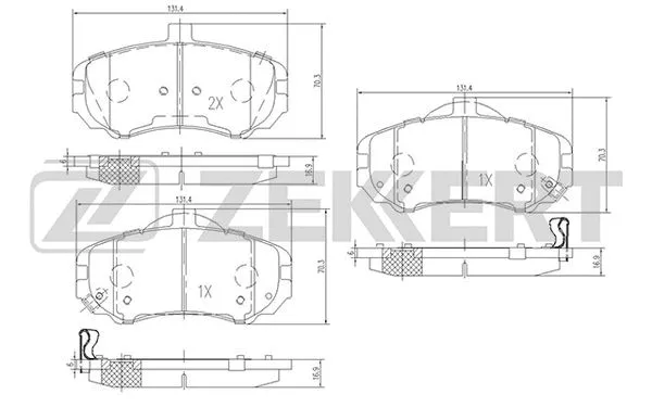 Brake Pad Set, disc brake (BS-1797)
