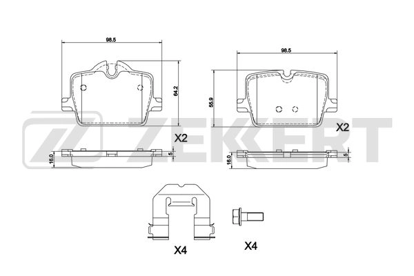 Brake Pad Set, disc brake (BS-1328)