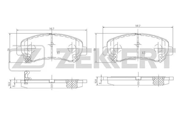 Brake Pad Set, disc brake (BS-2296)