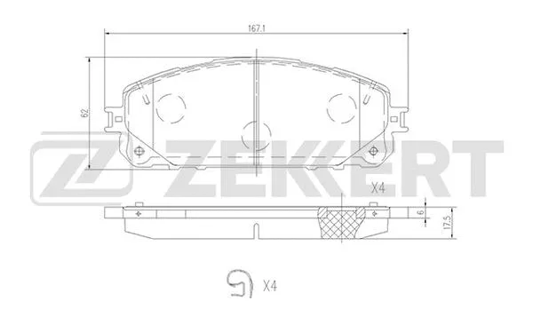 Brake Pad Set, disc brake (BS-1698)