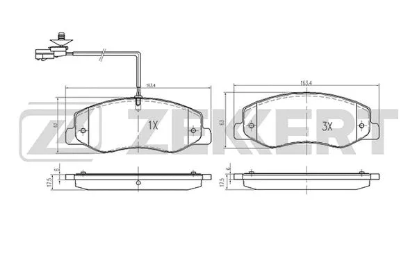 Brake Pad Set, disc brake (BS-2165)