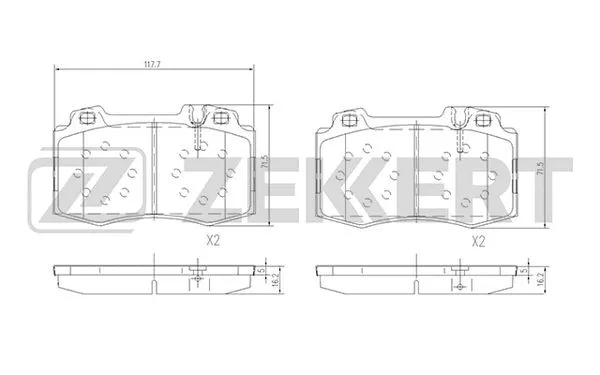 Brake Pad Set, disc brake (BS-1121)