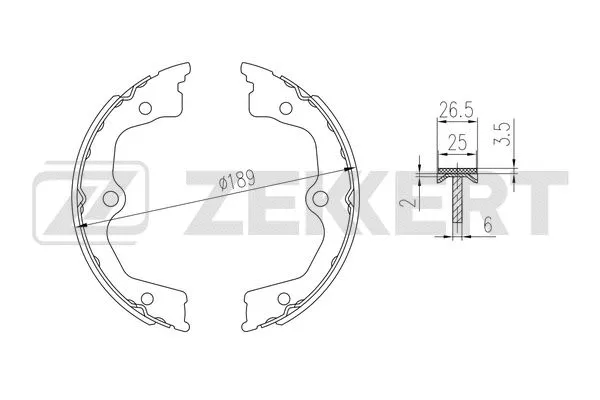 Brake Shoe Set, parking brake (BK-4350)