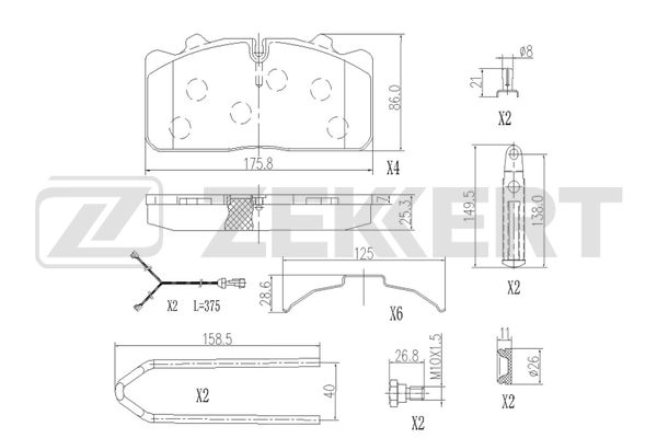 Brake Pad Set, disc brake (BS-1283)