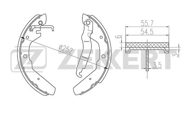 Brake Shoe Set (BK-4076)