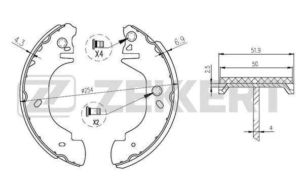 Brake Shoe Set (BK-4290)
