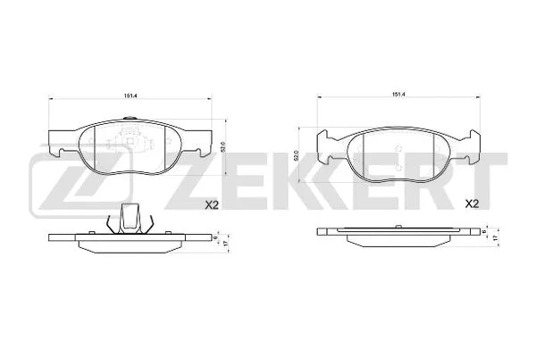 Brake Pad Set, disc brake (BS-1045)