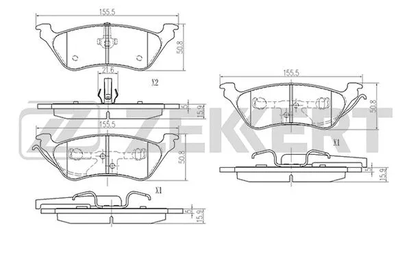 Brake Pad Set, disc brake (BS-2980)