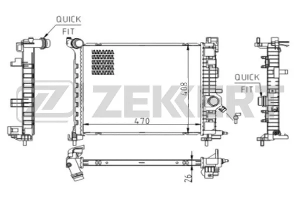 Radiator, engine cooling (MK-1612)