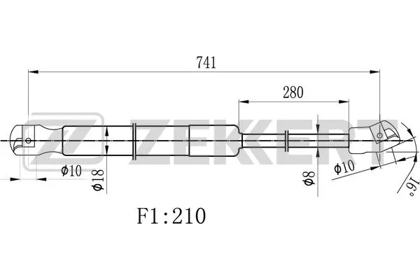 Gas Spring, bonnet (GF-2497)