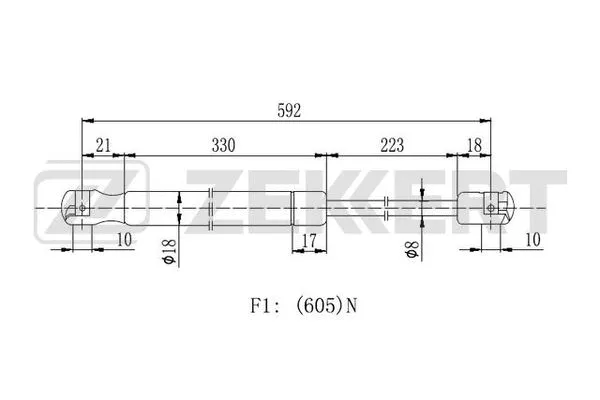 Gas Spring, boot/cargo area (GF-2380)