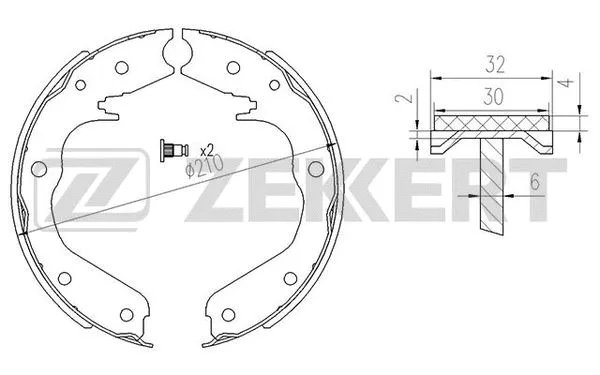 Brake Shoe Set, parking brake