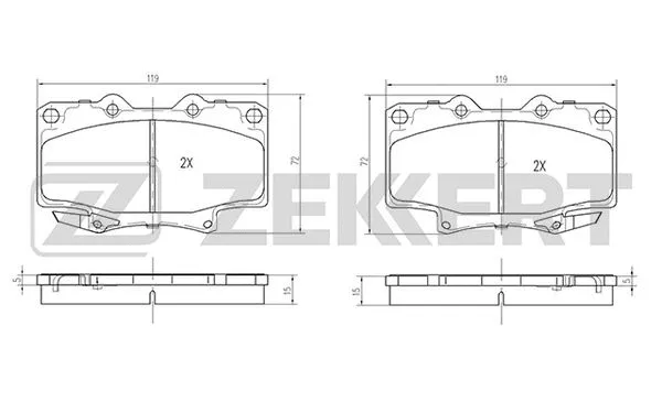 Brake Pad Set, disc brake (BS-2101)