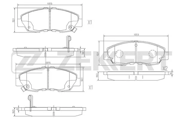 Brake Pad Set, disc brake (BS-2166)