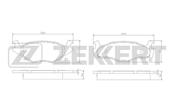 Brake Pad Set, disc brake (BS-2418)