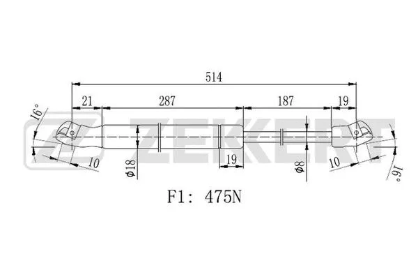 Gas Spring, boot/cargo area (GF-2282)