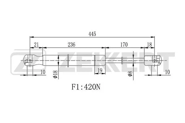 Gas Spring, boot/cargo area (GF-2233)