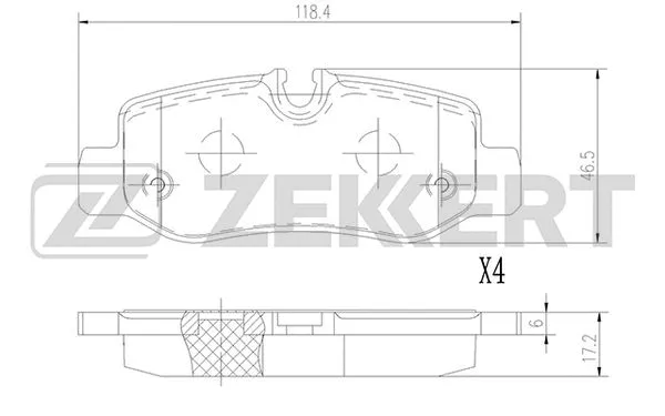 Brake Pad Set, disc brake (BS-2956)