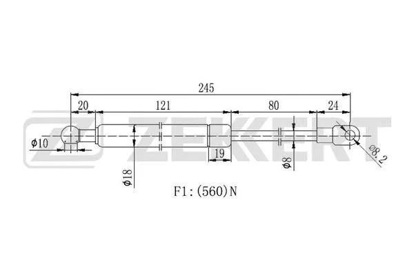 Gas Spring, rear window (GF-2186)