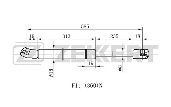 Gas Spring, boot/cargo area (GF-1177)