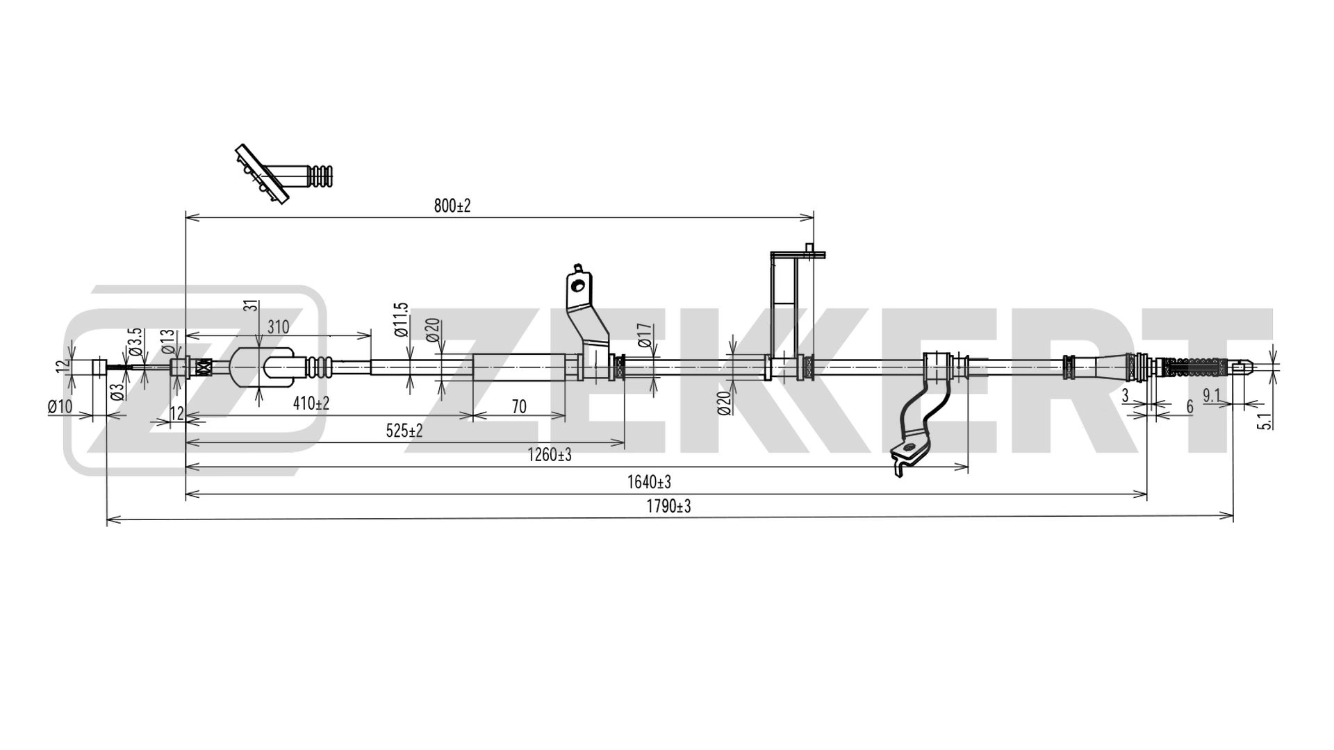 Cable Pull, parking brake (BZ-1131)