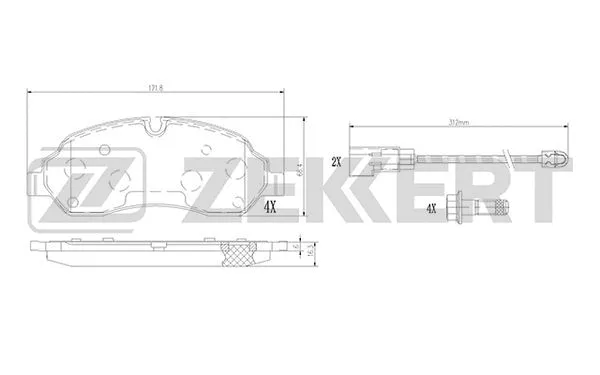 Brake Pad Set, disc brake (BS-1368)