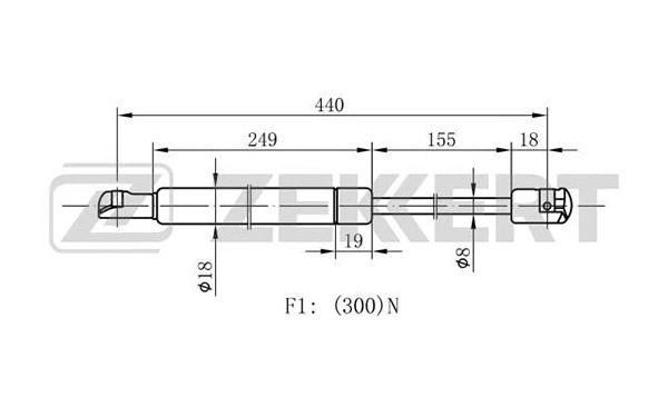 Gas Spring, bonnet (GF-1713)