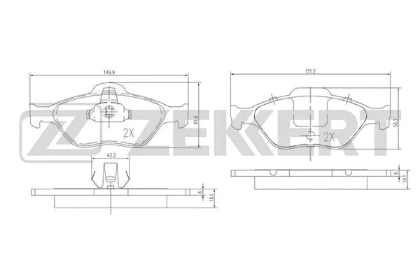 Brake Pad Set, disc brake (BS-1652)