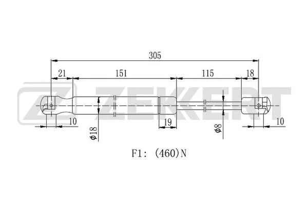 Gas Spring, boot/cargo area (GF-2196)