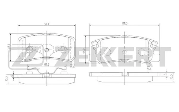 Brake Pad Set, disc brake (BS-1359)