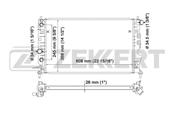 Radiator, engine cooling (MK-1075)