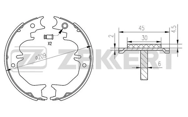 Brake Shoe Set, parking brake