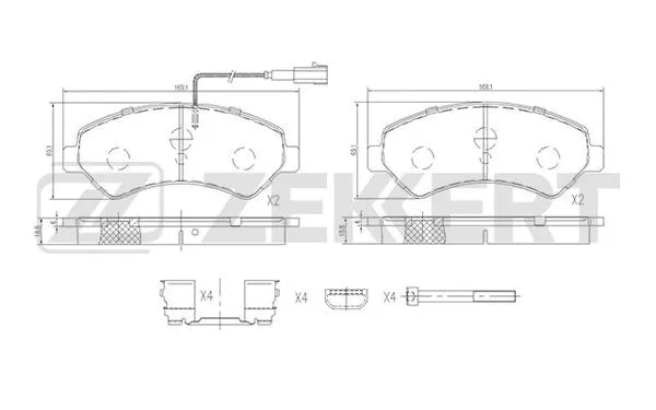Brake Pad Set, disc brake (BS-1696)