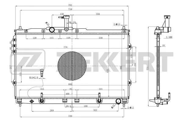Radiator, engine cooling (MK-1580)