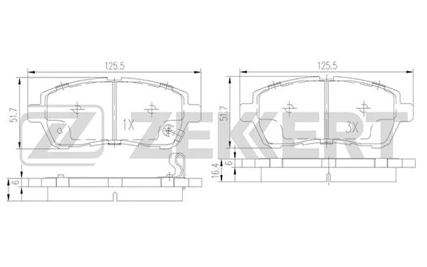 Brake Pad Set, disc brake (BS-1130)