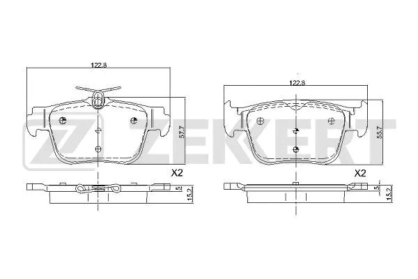 Brake Pad Set, disc brake (BS-1117)