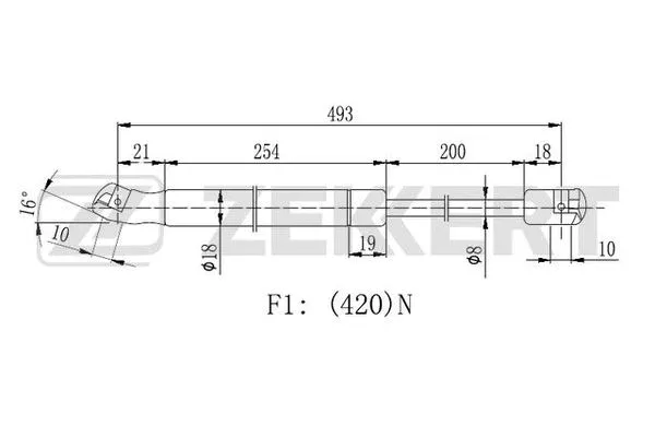 Gas Spring, boot/cargo area (GF-2414)
