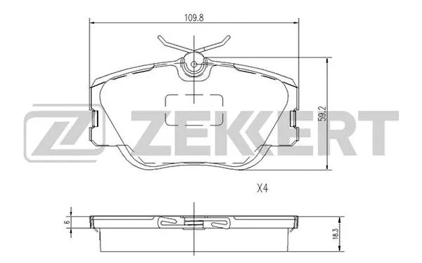 Brake Pad Set, disc brake (BS-1148)