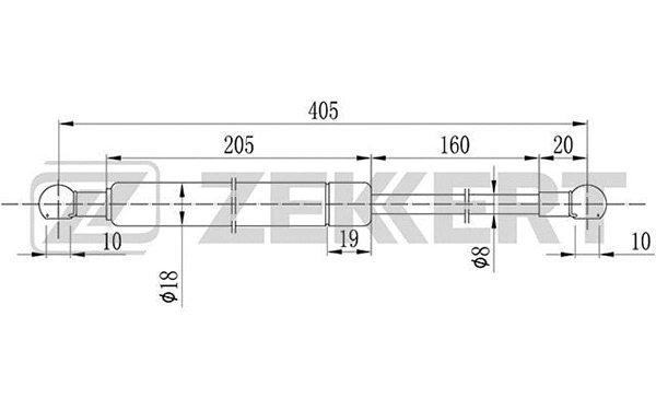 Gas Spring, boot/cargo area (GF-1016)