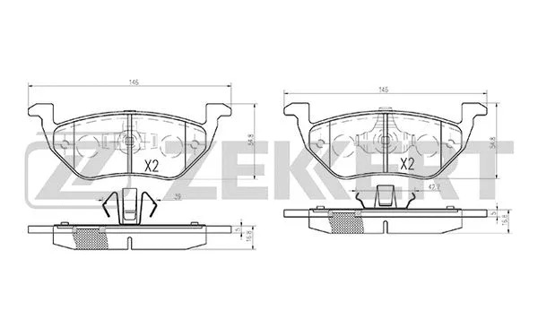 Brake Pad Set, disc brake (BS-2848)