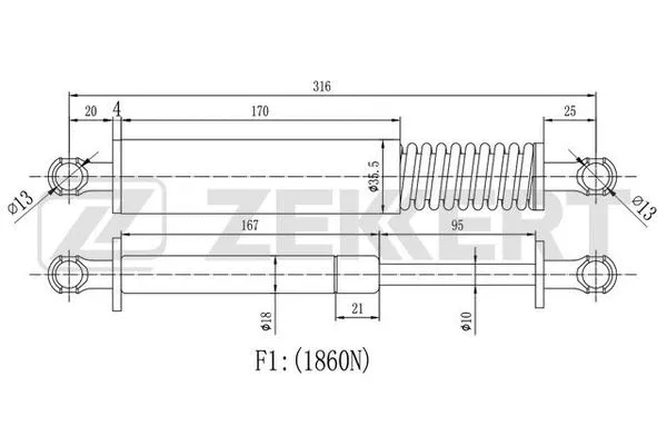 Gas Spring, boot/cargo area (GF-2140)