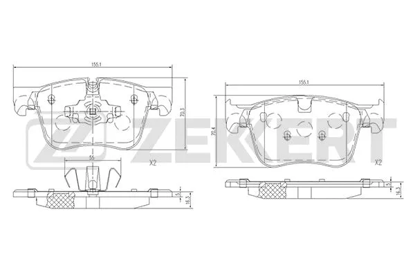Brake Pad Set, disc brake (BS-1476)