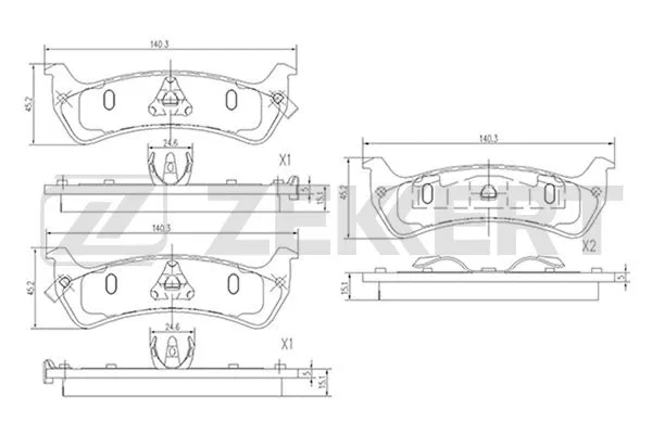 Brake Pad Set, disc brake (BS-2105)